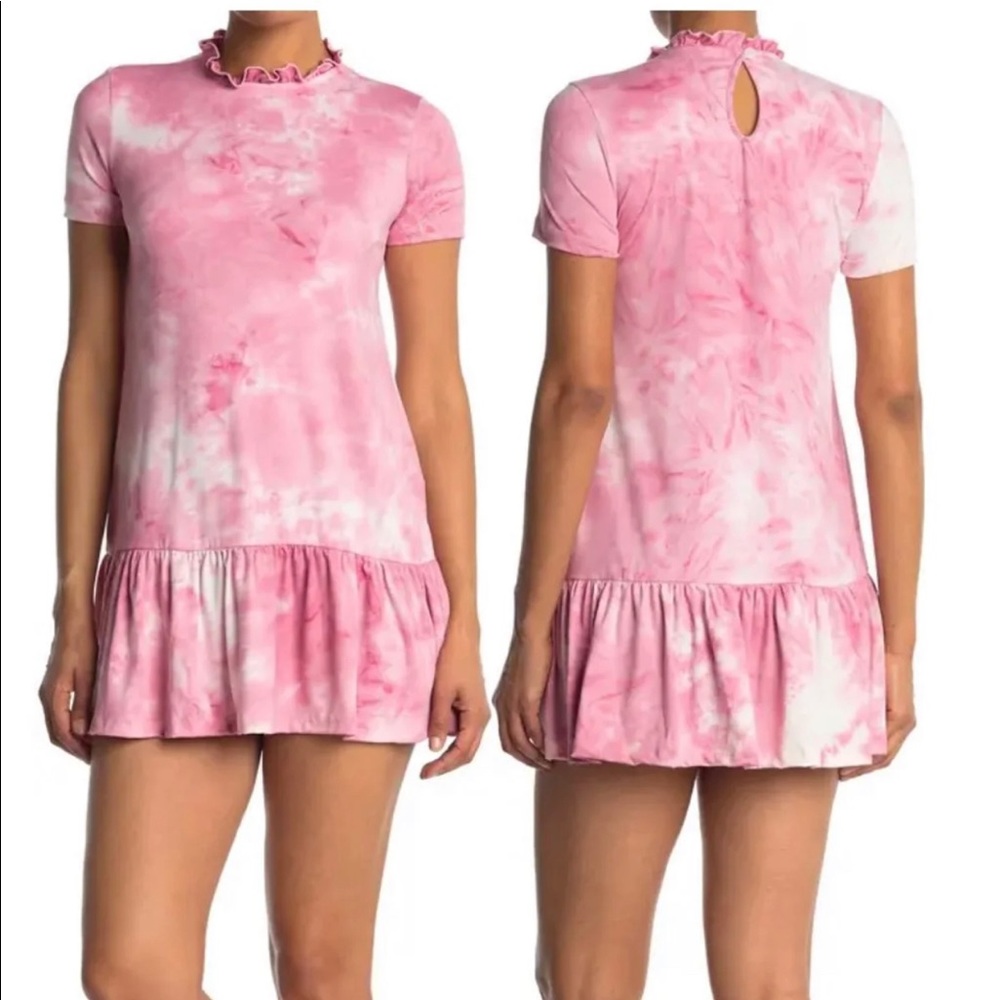 Drop Waist Tie Dye Print T-shirt Dress